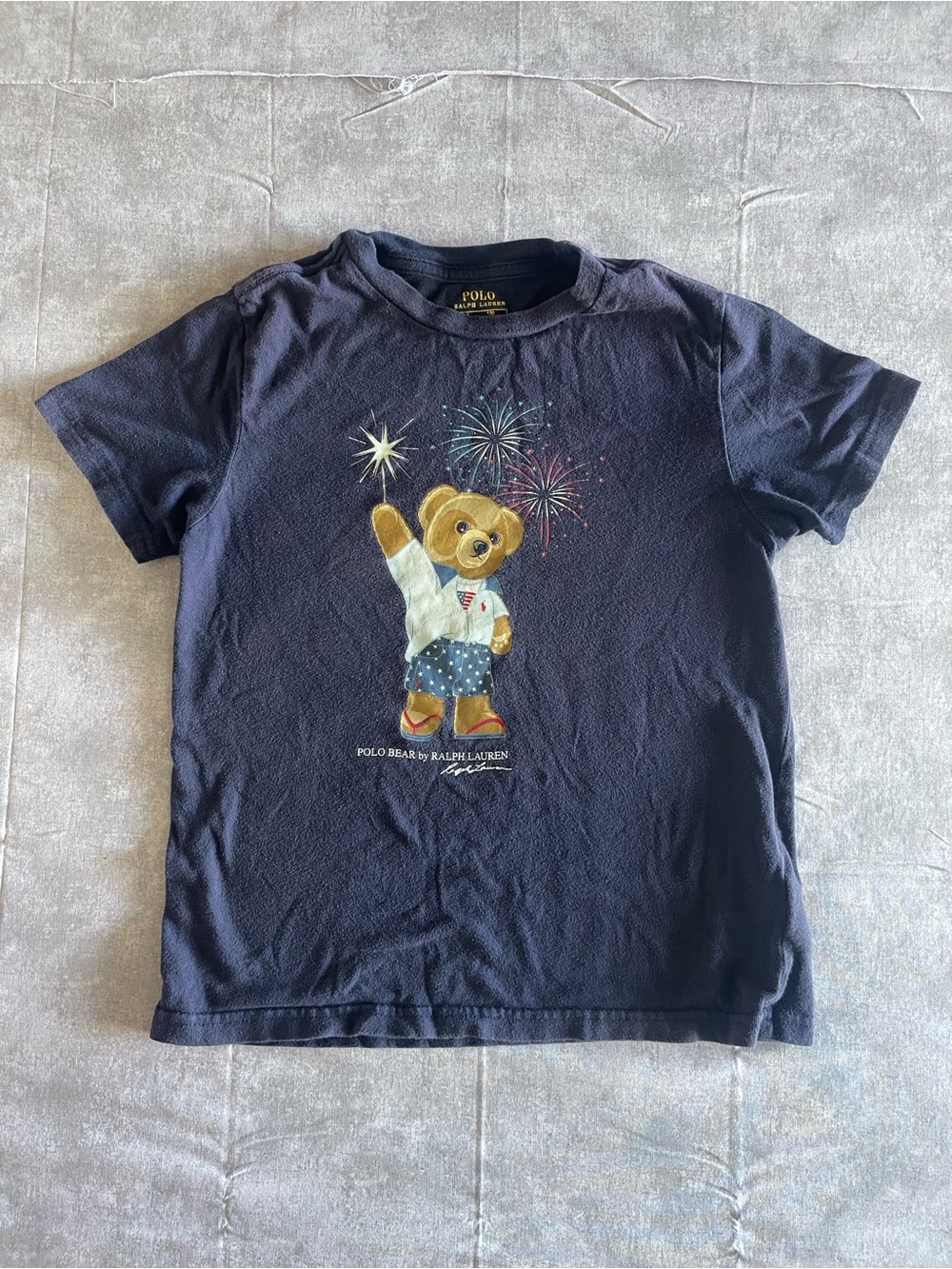 Polo by Ralph Lauren Navy Bear Fireworks Graphic Tee